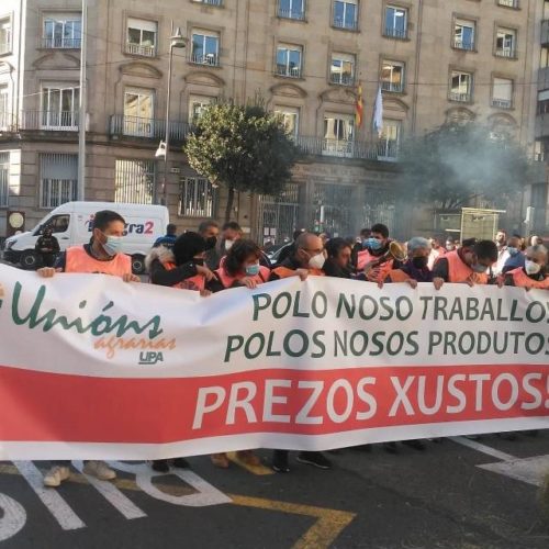 Os gandeiros manifestáronse en Ourense para reclamar prezos xustos