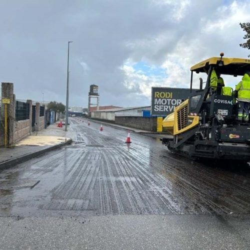 Obras viais no Polígono da Granxa no Porriño